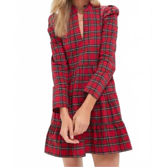 Sail to Sable Dresses & Skirts - SAIL TO SABLE WOMENS RED PLAID LONG SLEEVE TUNIC FLARE DRESS Sz XL